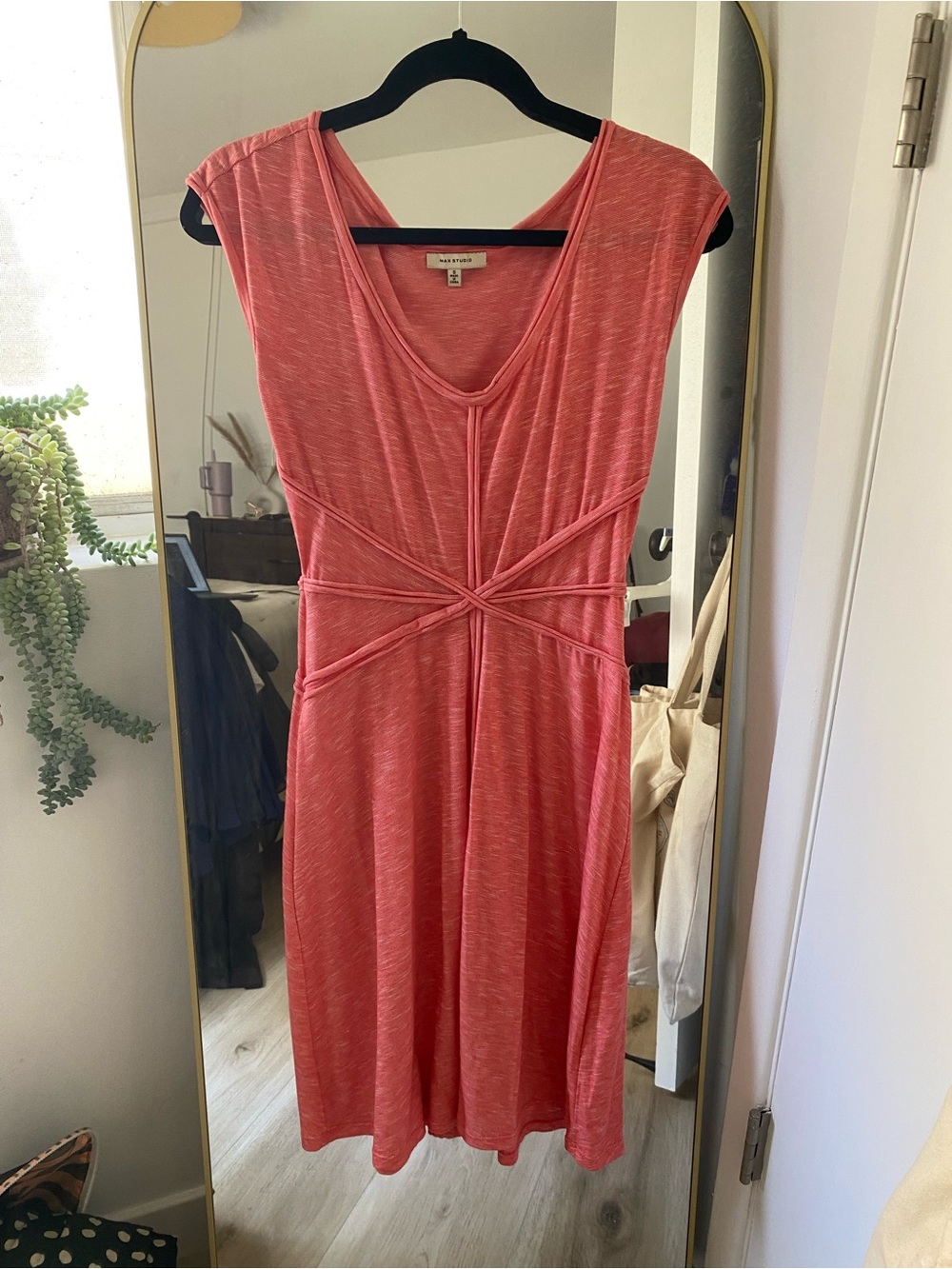 MAX STUDIO Coral Knot-Waist Midi Dress
